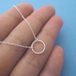 Tiny, Sterling Silver, Karma, Ring, Halo, Necklace