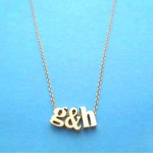 Lower Initial Necklace, Friendship Necklace,..