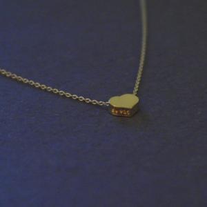Cute Simple, Gold Vermeil Heart Pendant, Gold..