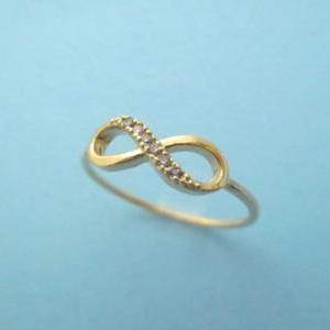 Infinity Ring, Cubic Zirconia, Gold, Ring