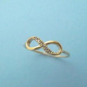 Infinity Ring, Cubic Zirconia, Gold, Ring
