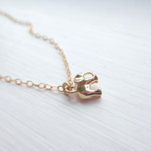 Tiniest, Cute, Baby Elephant, Gold Filled Chain,..