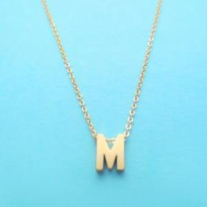 Intial Gold Plated Necklace, Alphabet, Capital..