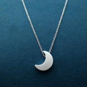 Beautiful, Silver, Crescent, Moon, Necklace