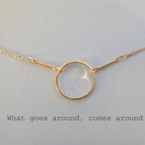Karma, Halo, Circle, Goldfilled Chain, Necklace