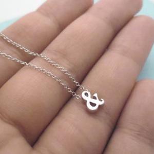 Ampersand Sign Necklace, Gold Or Silver Color,..