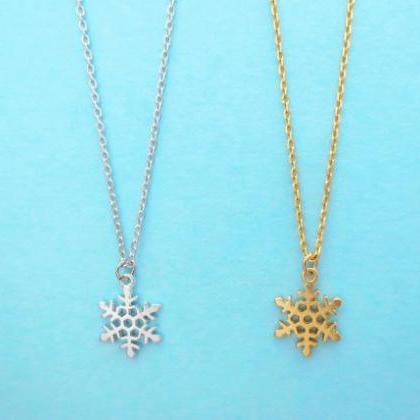 Snowflake, Necklace, Gold/ Silver, Jewelry,..