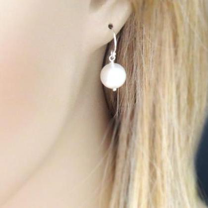 White, Pearl, Earrings, Pearl, Silver, Earrings