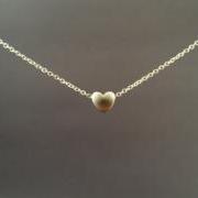 Tiny, Cute, Mini Heart, Sterling Silver or gold filled Chain, Necklace