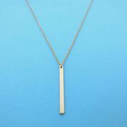 Goldfilled, Vertical Bar, Pendant and Chain, Simple, Necklace