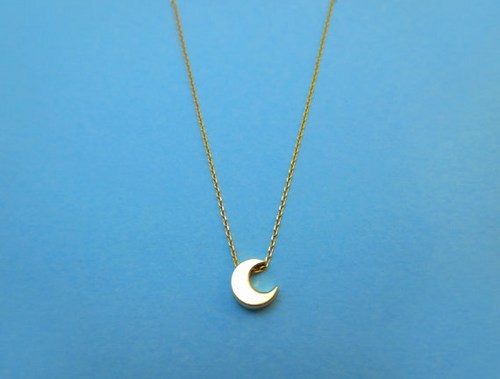Crescent, Cute, Moon, Goldfilled Chain, Necklace