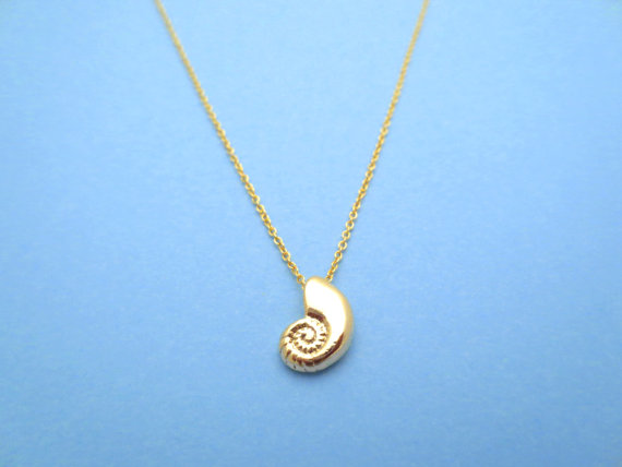 Ariel Voice, Gold Plated, Seashell, Necklace