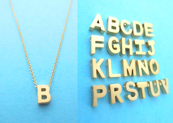 Intial Goldfilled Necklace, Alphabet, Letter Necklace