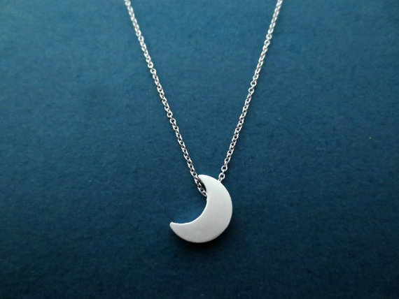 Beautiful, Silver, Crescent, Moon, Necklace