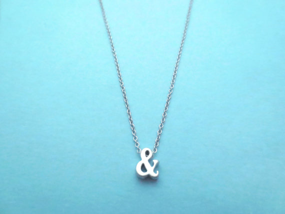 Ampersand Sign Necklace, Gold Or Silver Color, Cute, Dainty, Gift Jewelry