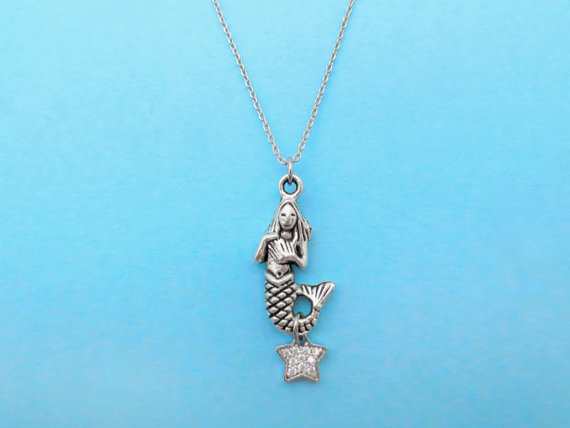 , Mermaid, Starfish, Necklace, Cubic, Star, Mermaid, Necklace