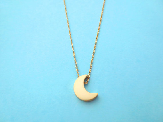 Silver, Moon, And, Gold, Star, Necklace, , Friend, Necklace