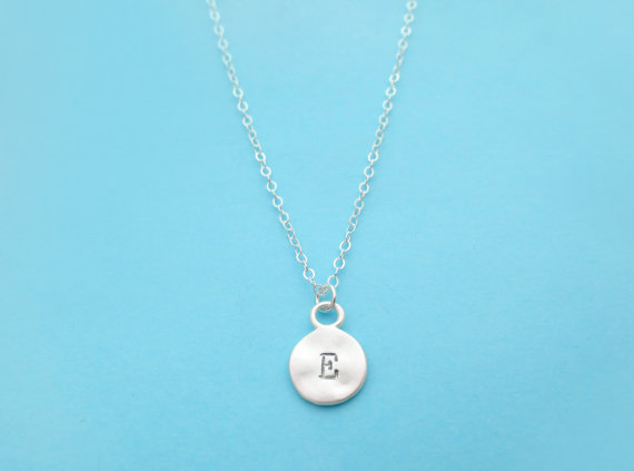 Coin, Initial, Necklace, Silver, Personalized, Jewelry, Necklace
